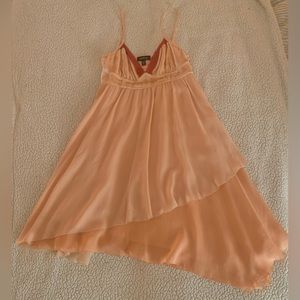 Bebe Baby Doll Chiffon Dress in Blush Pink Size: Medium